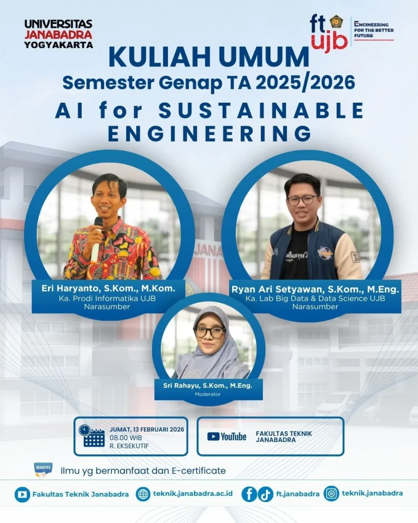 Kuliah Umum Fakultas Teknik Universitas Janabadra: AI for Sustainable Engineering
