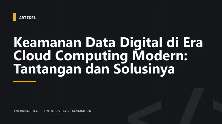 Keamanan Data Digital di Era Cloud Computing Modern: Tantangan dan Solusinya
