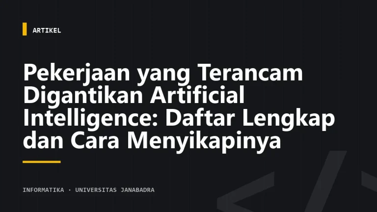 Pekerjaan yang Terancam Digantikan Artificial Intelligence: Daftar Lengkap dan Cara Menyikapinya